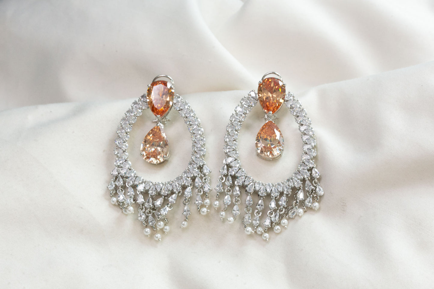 Alia Bhatt CZ Earrings - Champagne