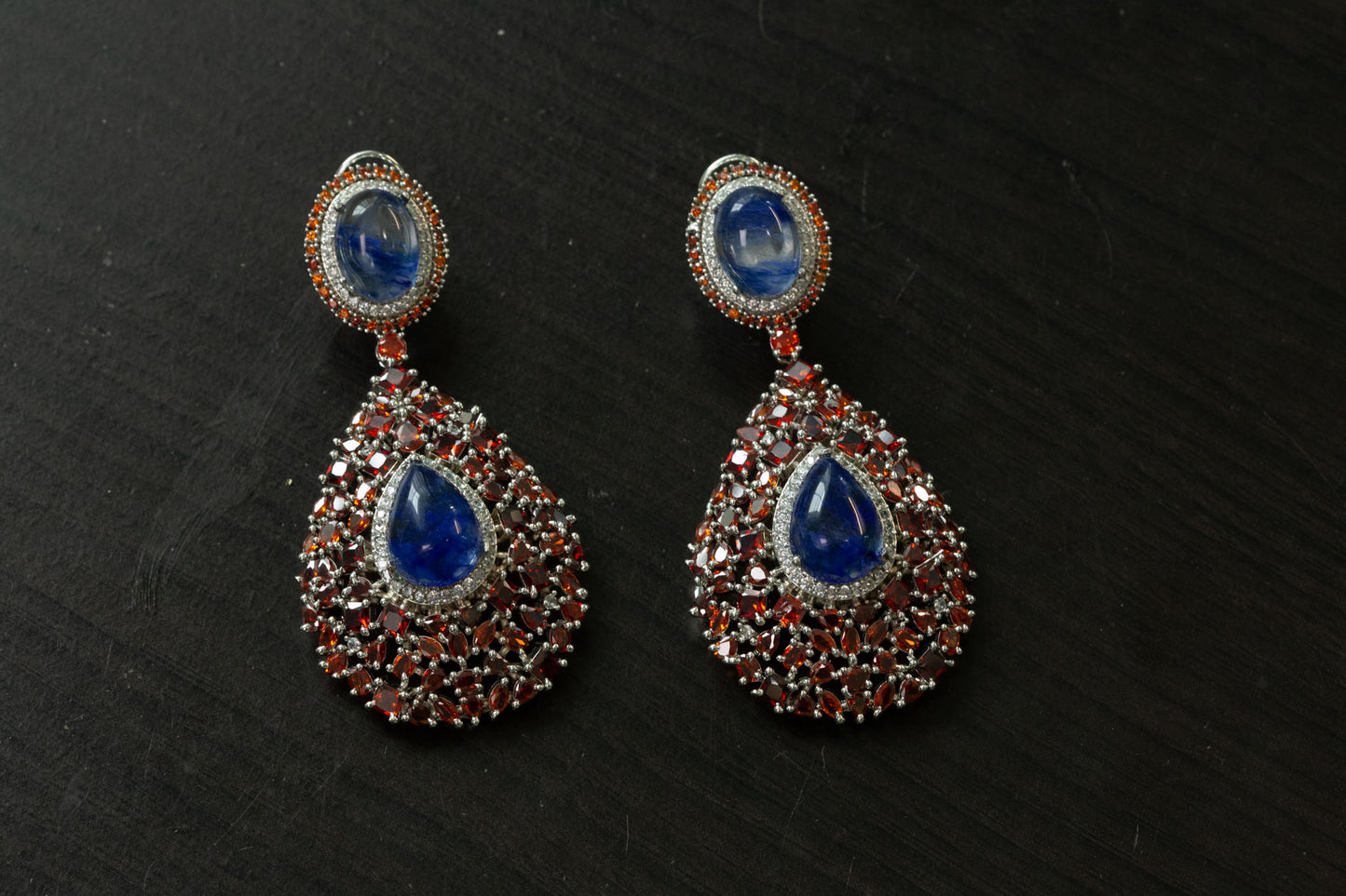 Premium Sabya Inspired Doublet Earrings - Rust Orange