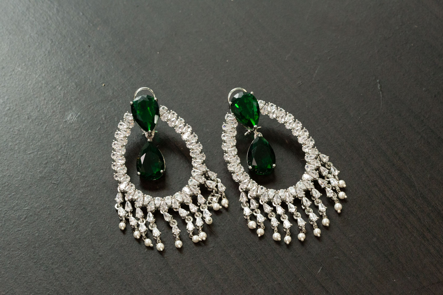 Alia Bhatt CZ Earrings - Green