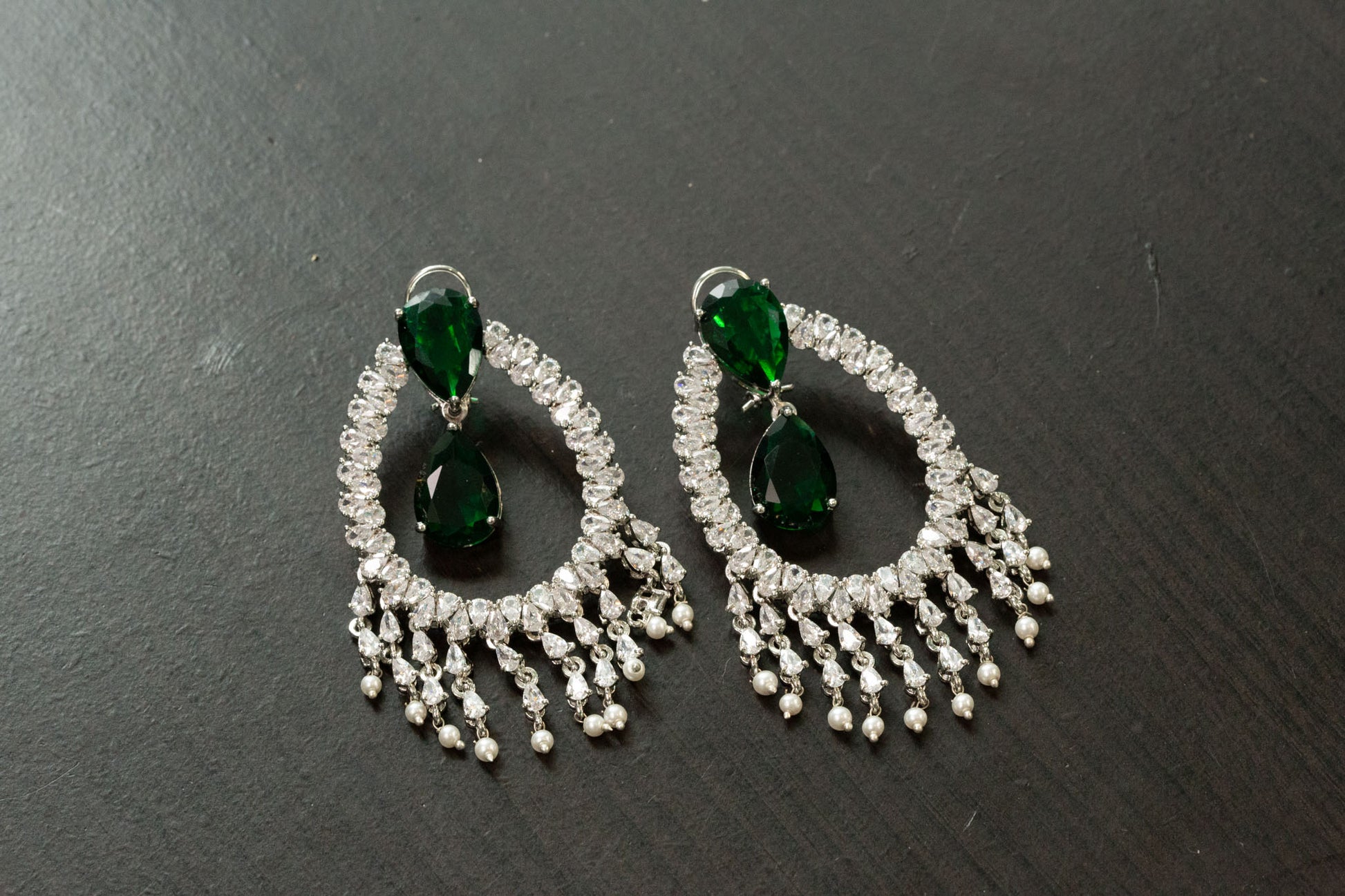 Alia Bhatt CZ Earrings - Green