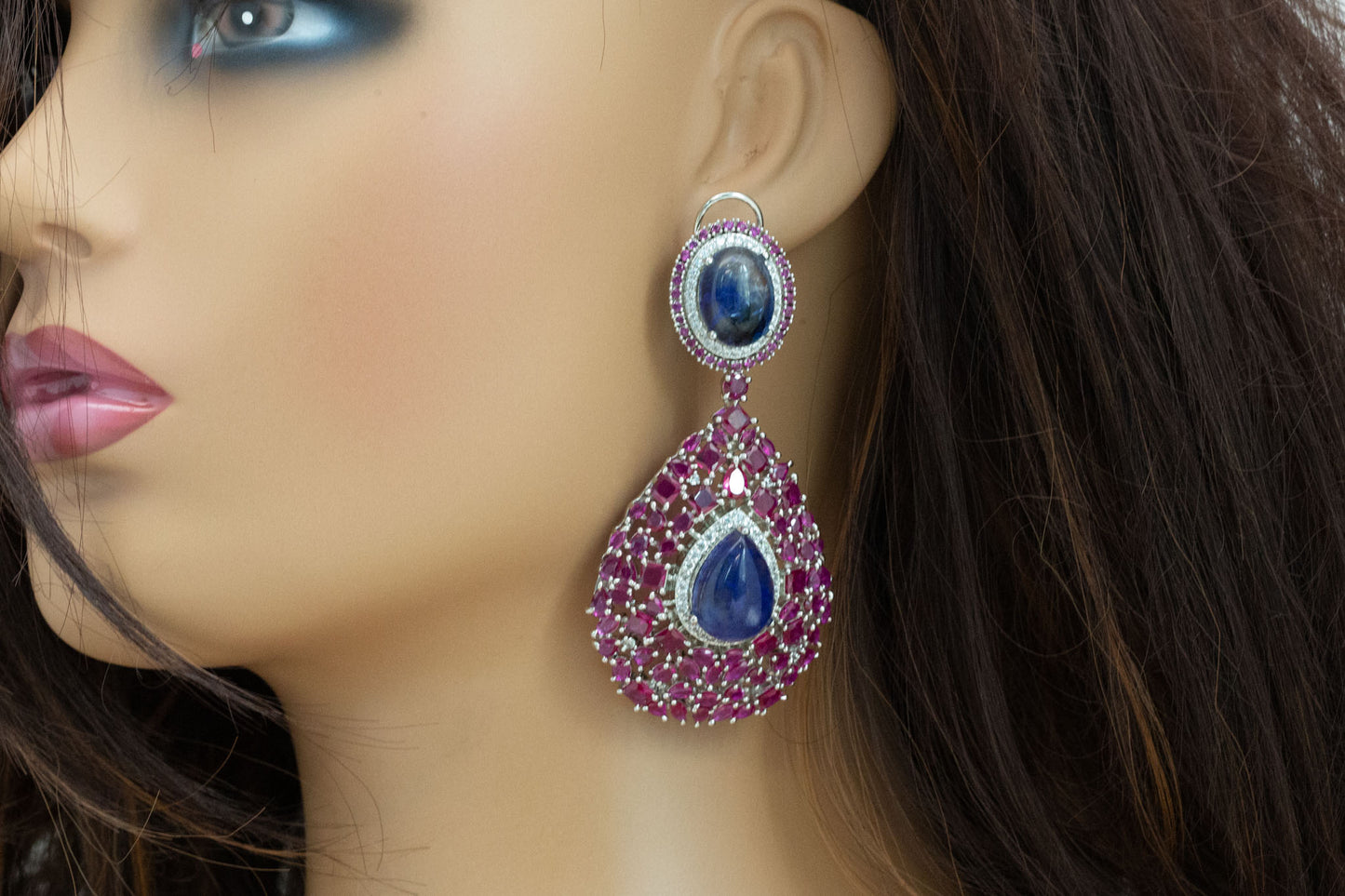 Premium Sabya Inspired Doublet Earrings - Ruby