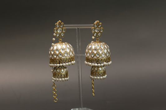 Mahira Vintage Polish Layered Jhumka
