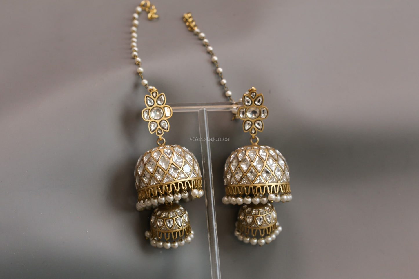 Mahira Vintage Polish Layered Jhumka