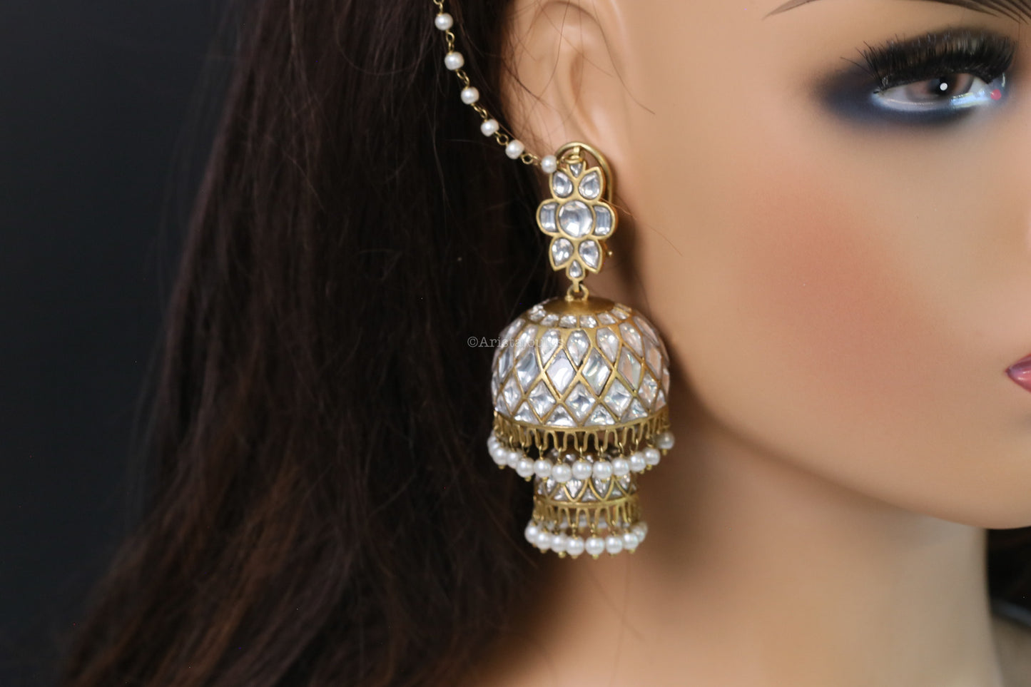 Mahira Vintage Polish Layered Jhumka