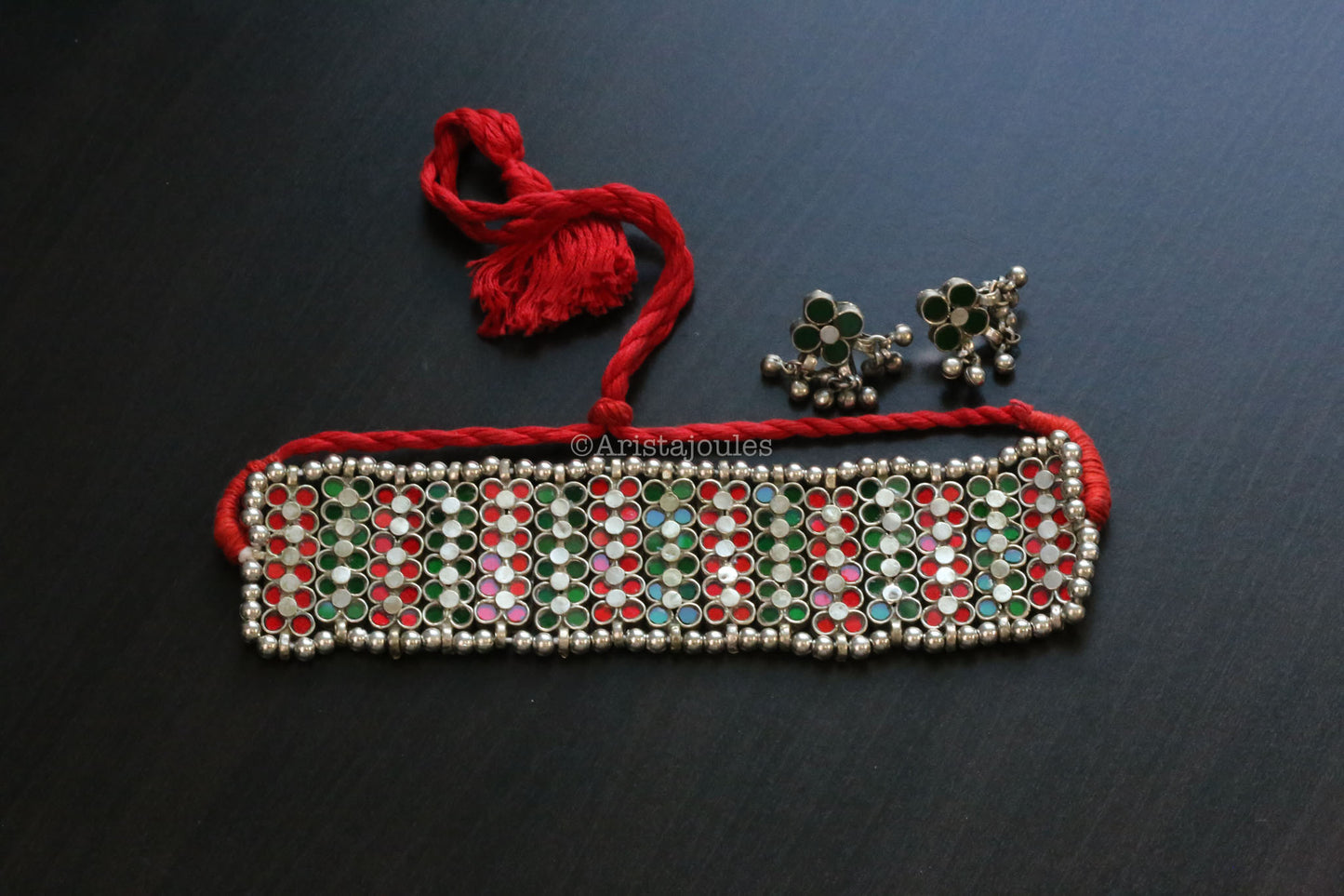 Darpan Choker Set - Red Green