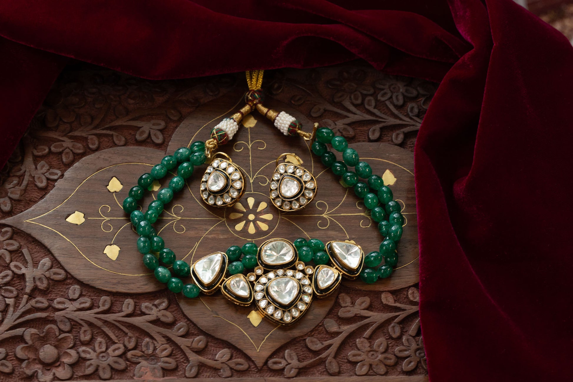 Jyoti Enamel Polki Kundan Choker Set