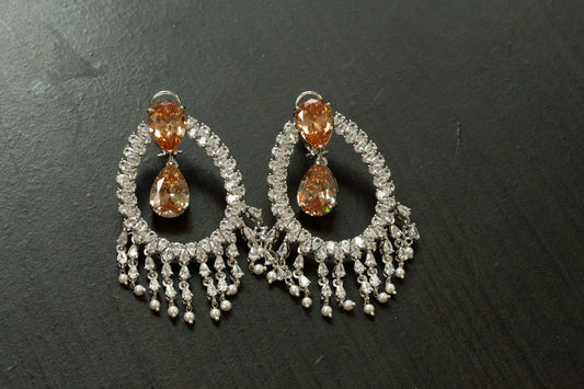 Alia Bhatt CZ Earrings - Champagne