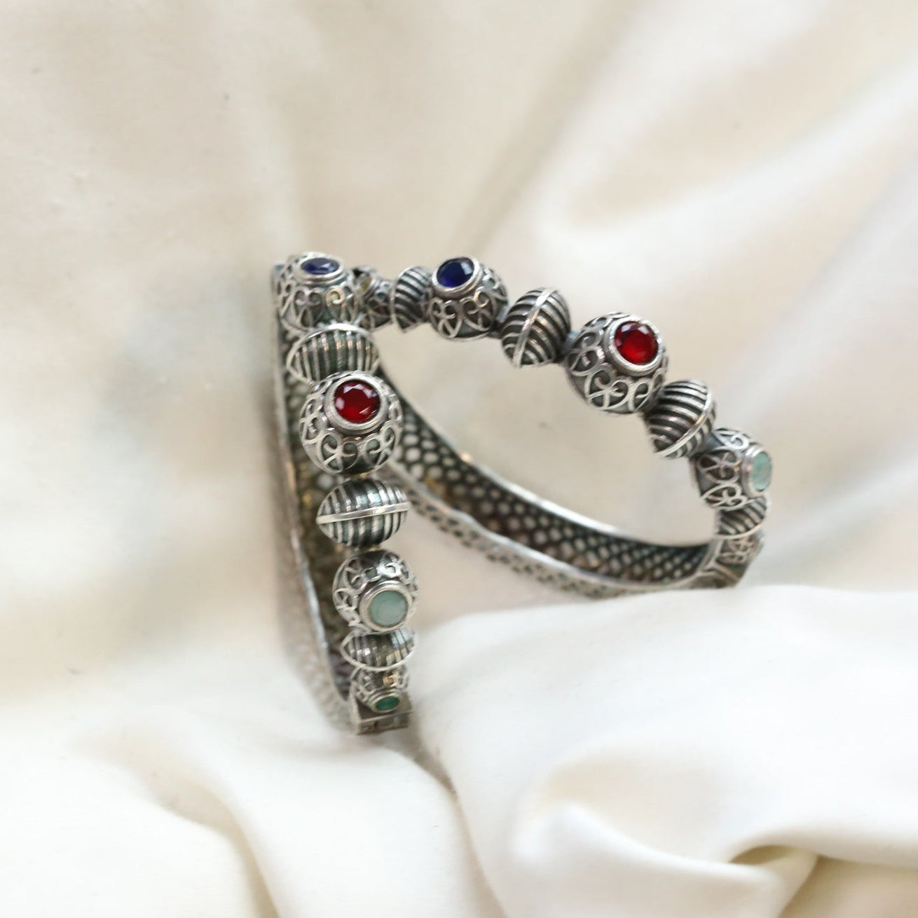 Saara Silver Looka Alike Bangle  - Multi