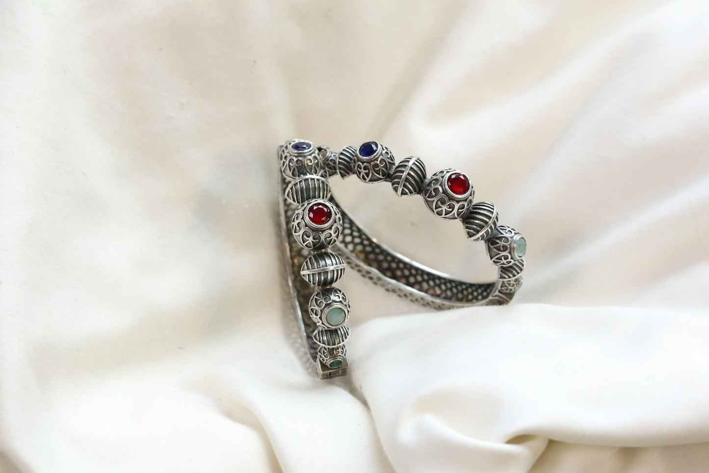 Saara Silver Looka Alike Bangle  - Multi