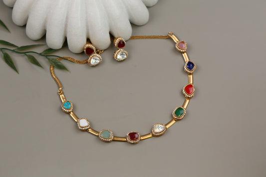 Dainty Pota Polki Set (104-35) -Multi