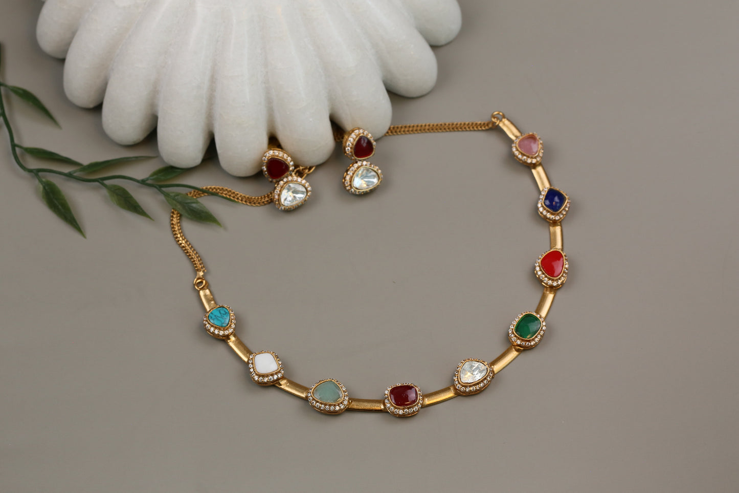Dainty Pota Polki Set (104-35) -Multi