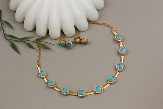 Dainty Pota Polki Set (104-36) -Turquoise