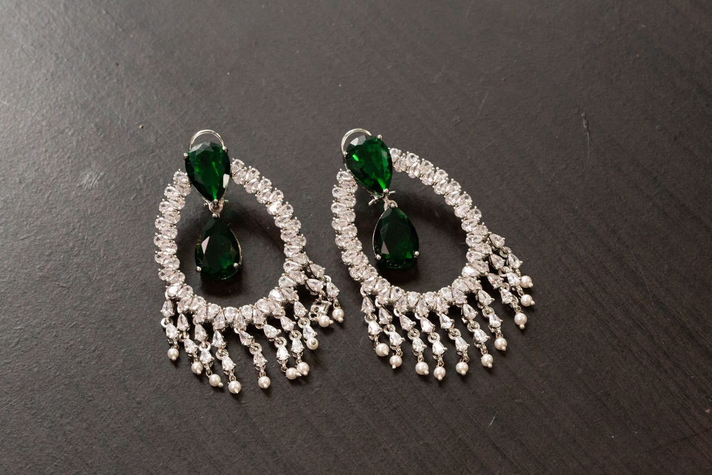 Alia Bhatt CZ Earrings - Green