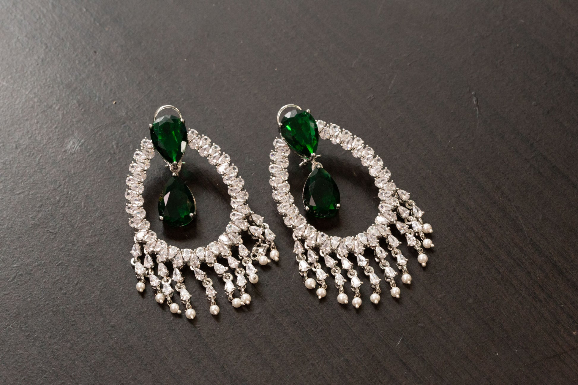 Alia Bhatt CZ Earrings - Green