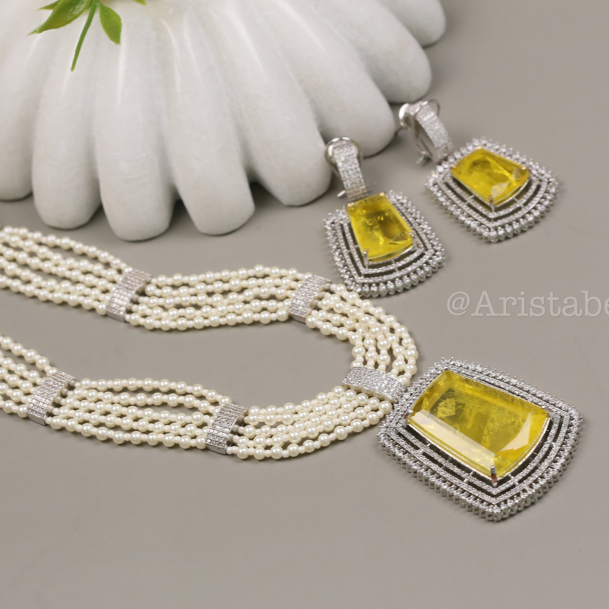 Rani Premium CZ & Doublet Set (104-39) - Yellow