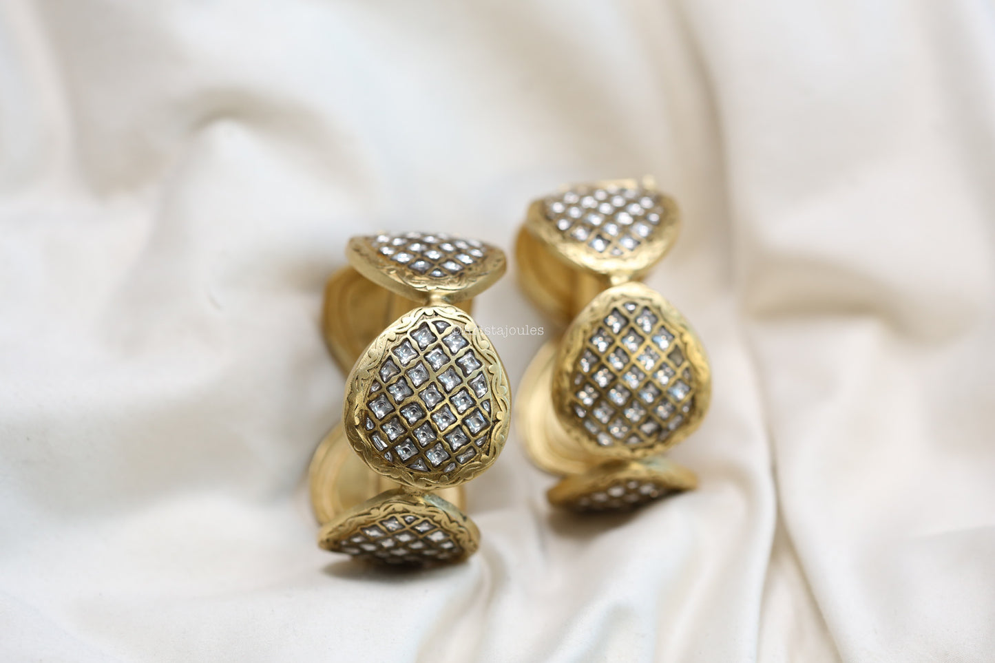 Roshini Designer Jadau Kundan Bangle Set (Openable)