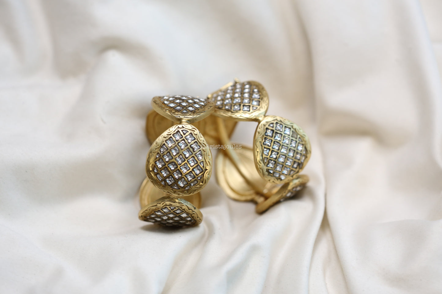 Roshini Designer Jadau Kundan Bangle Set (Openable)