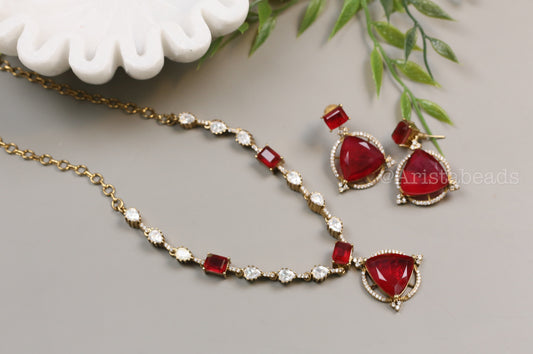 Ruchi Premium Red  Doublet Set  (104-43)