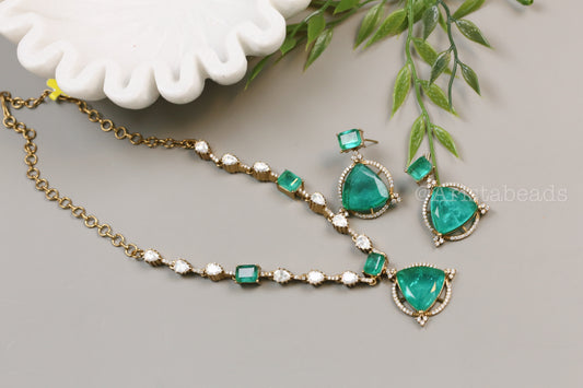 Ruchi Premium Green Doublet Set  (104-46)
