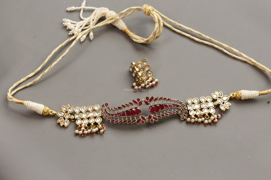 Designer Kalagi Dual Tone Kundan Necklace Set