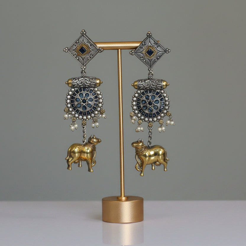 Nandi Dual Tone Earrings