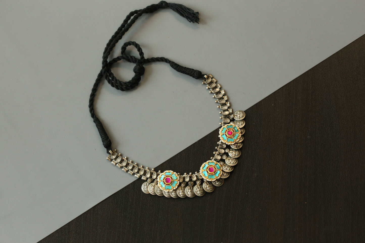 Raas Fusion Kundan Brass Necklace