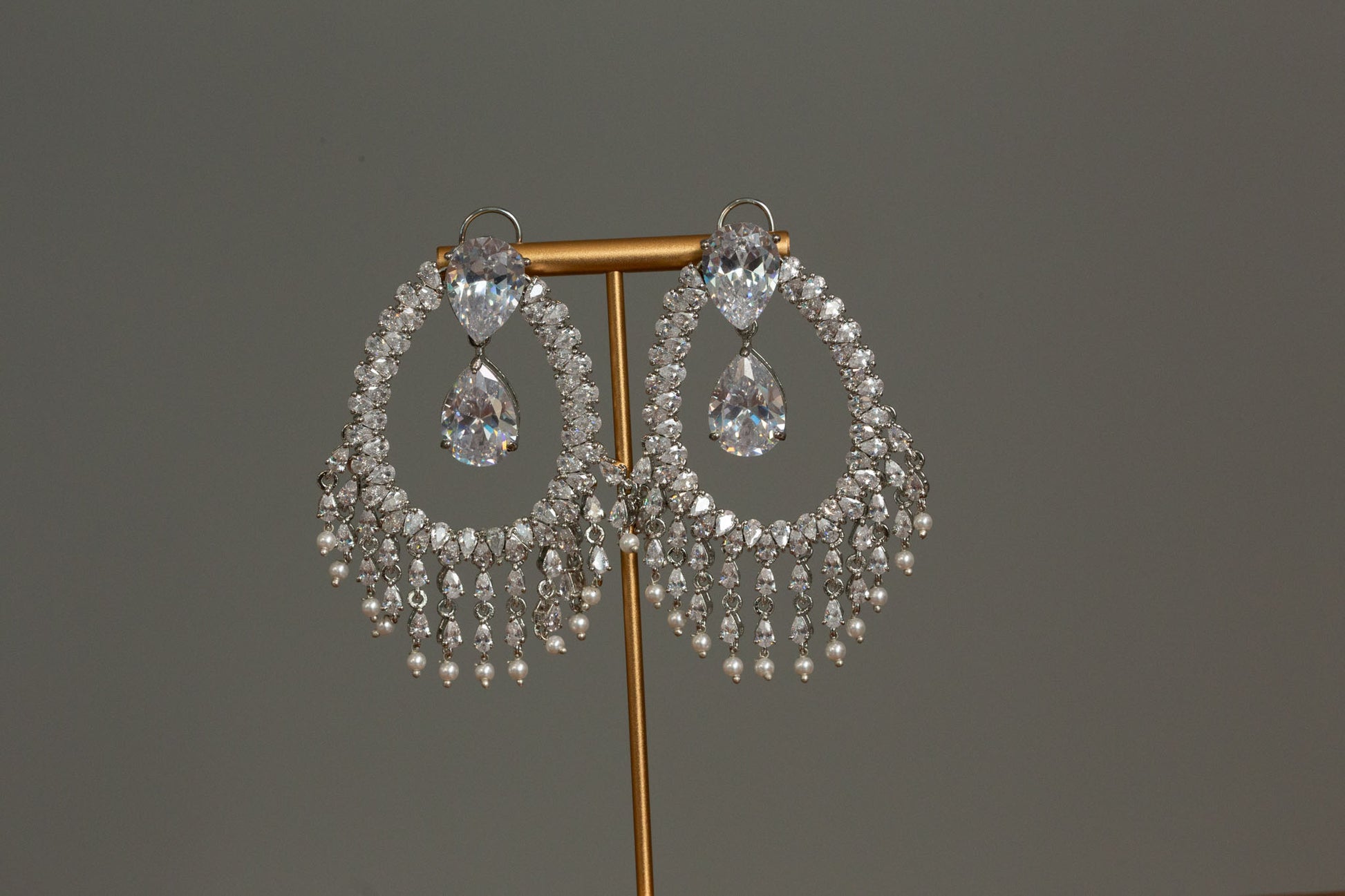 Alia Bhatt CZ Earrings - Clear
