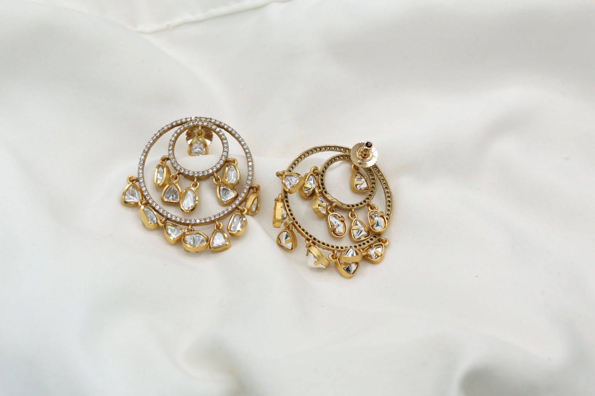 Moissanite Polki CZ Earrings