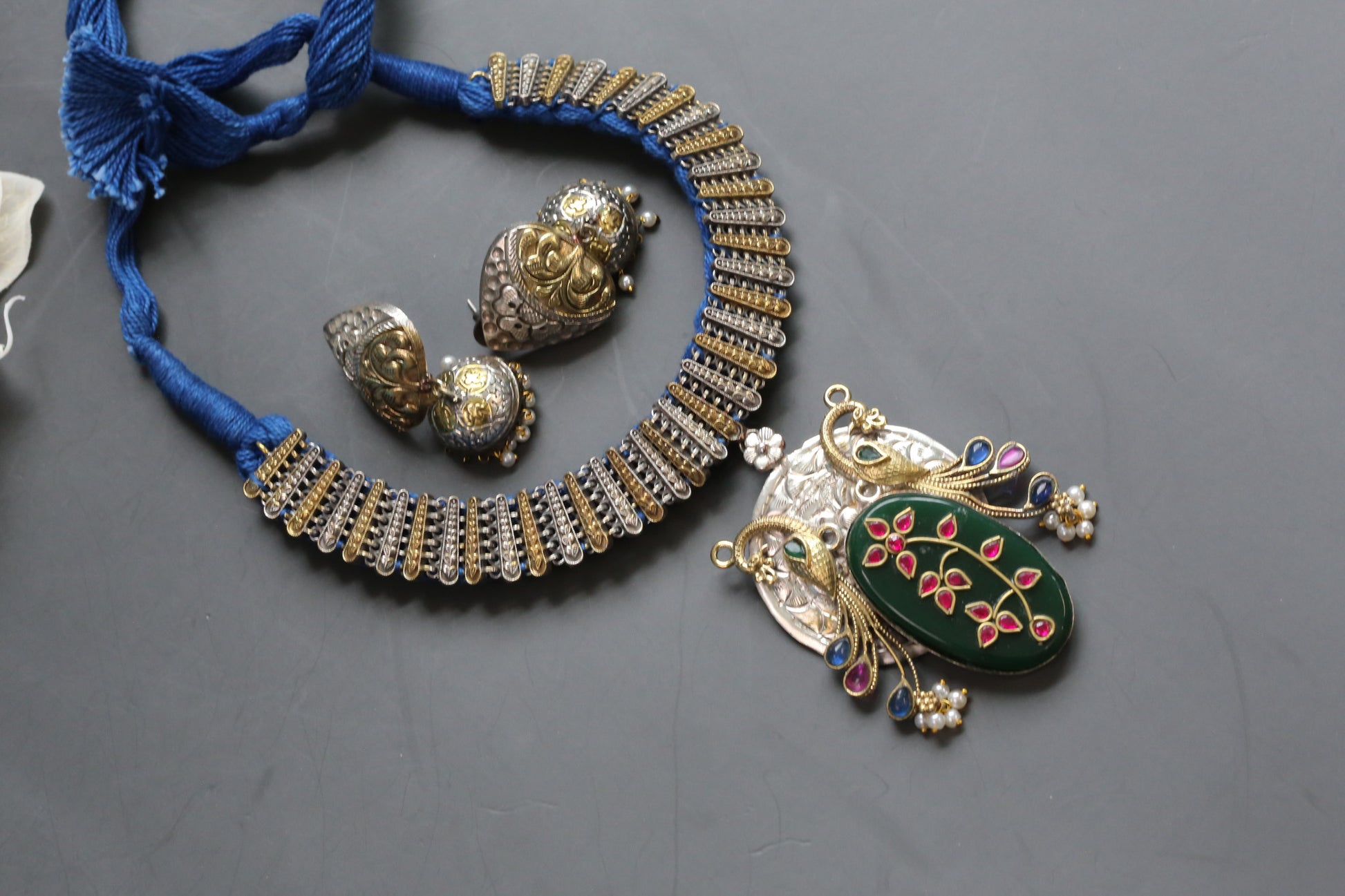 Fusion Inlay Kundan SLA Necklace -Green