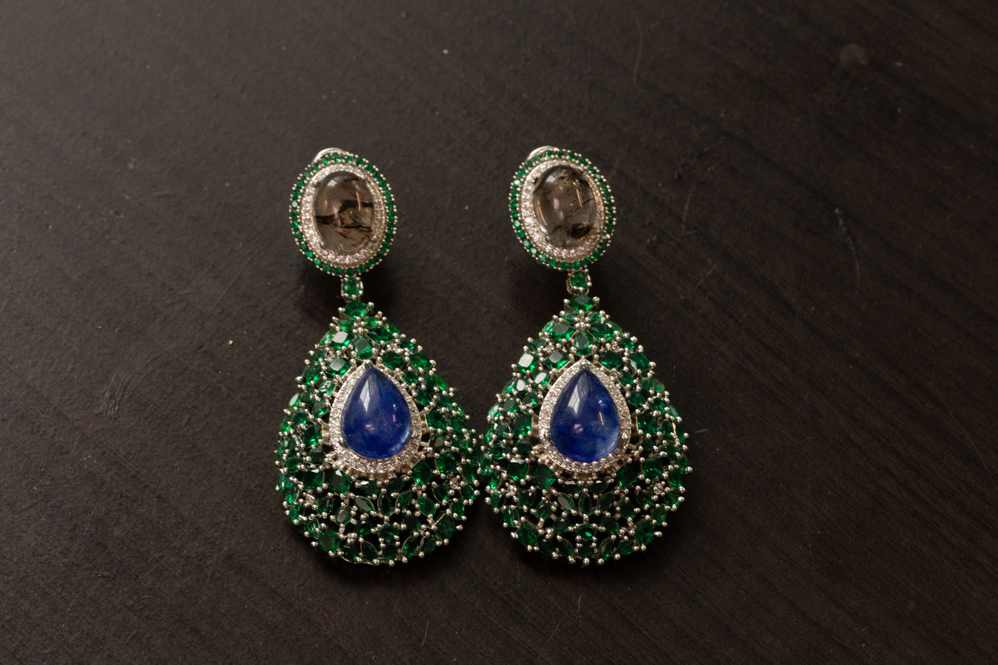 Premium Sabya Inspired Doublet Earrings - Green