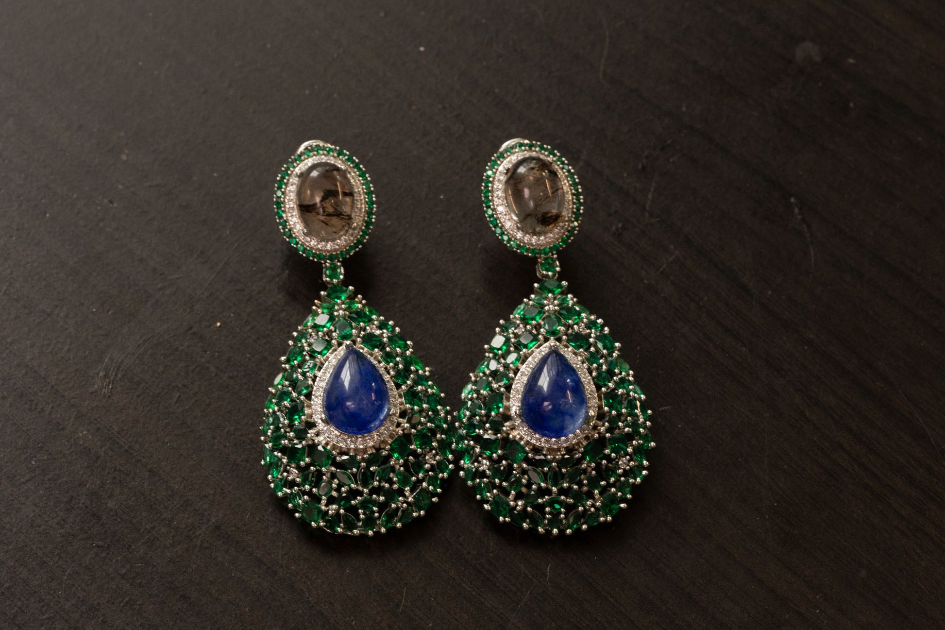 Premium Sabya Inspired Doublet Earrings - Green