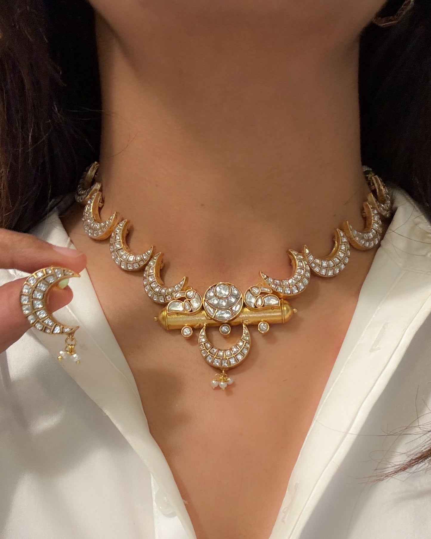 Chand & Tabeez Jadau Kundan Necklace Set