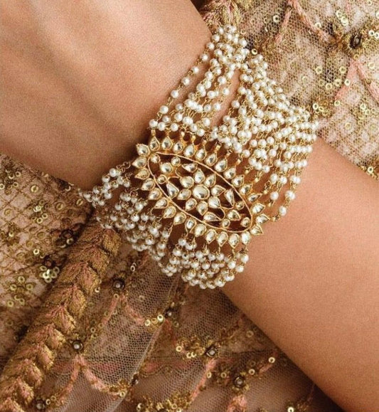 Premium Designer  Pachi Kundan Bracelet - ABJ-B102