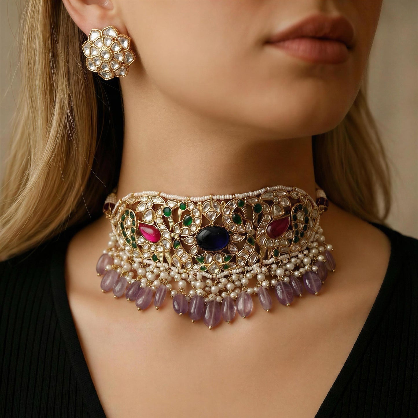 Dhaani Jadau Kundan Choker Set