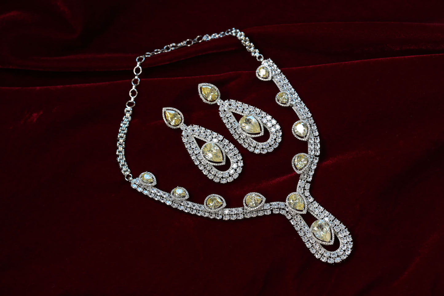 One Of A Kind Solitaire Necklace Set - Yellow