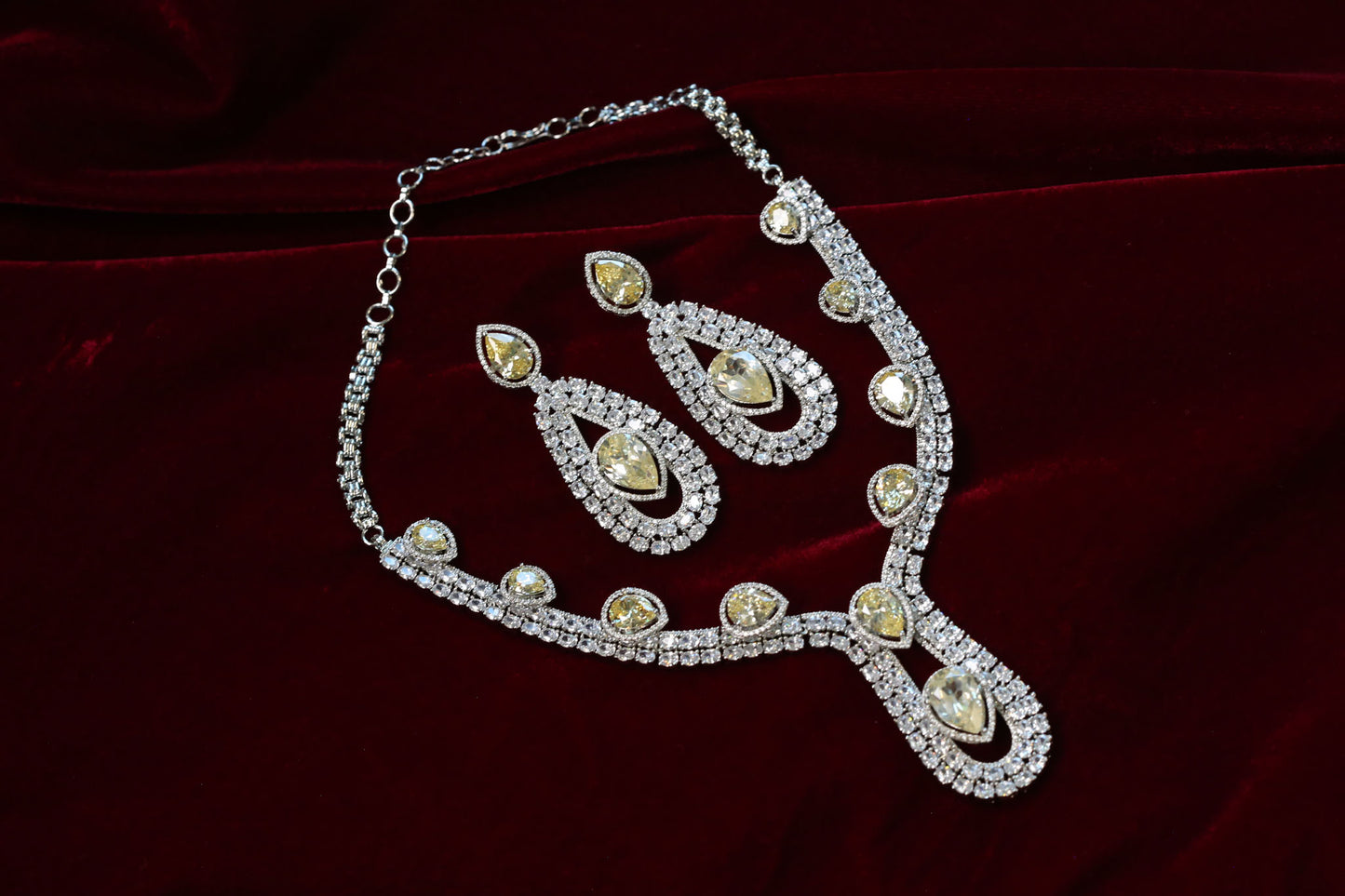 One Of A Kind Solitaire Necklace Set - Yellow