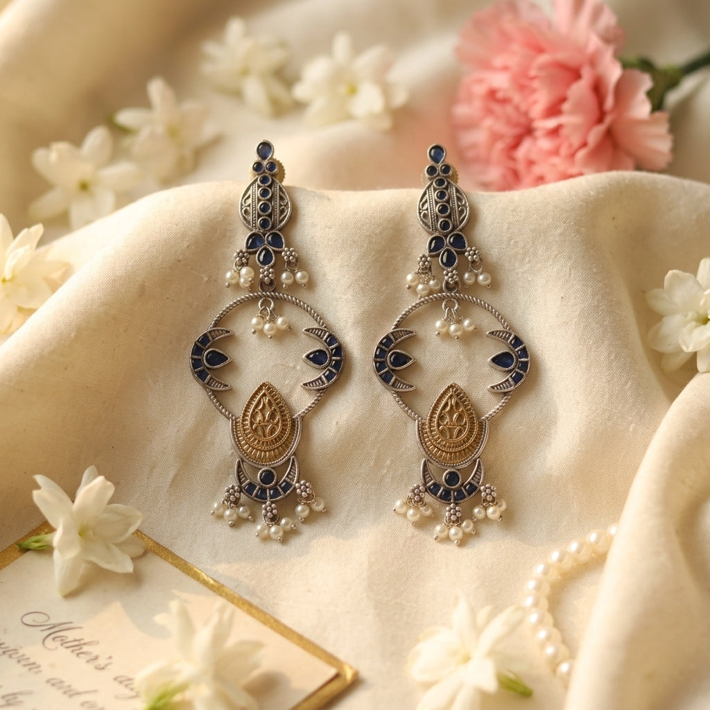 Chanda Dainty Chandbaali - Blue