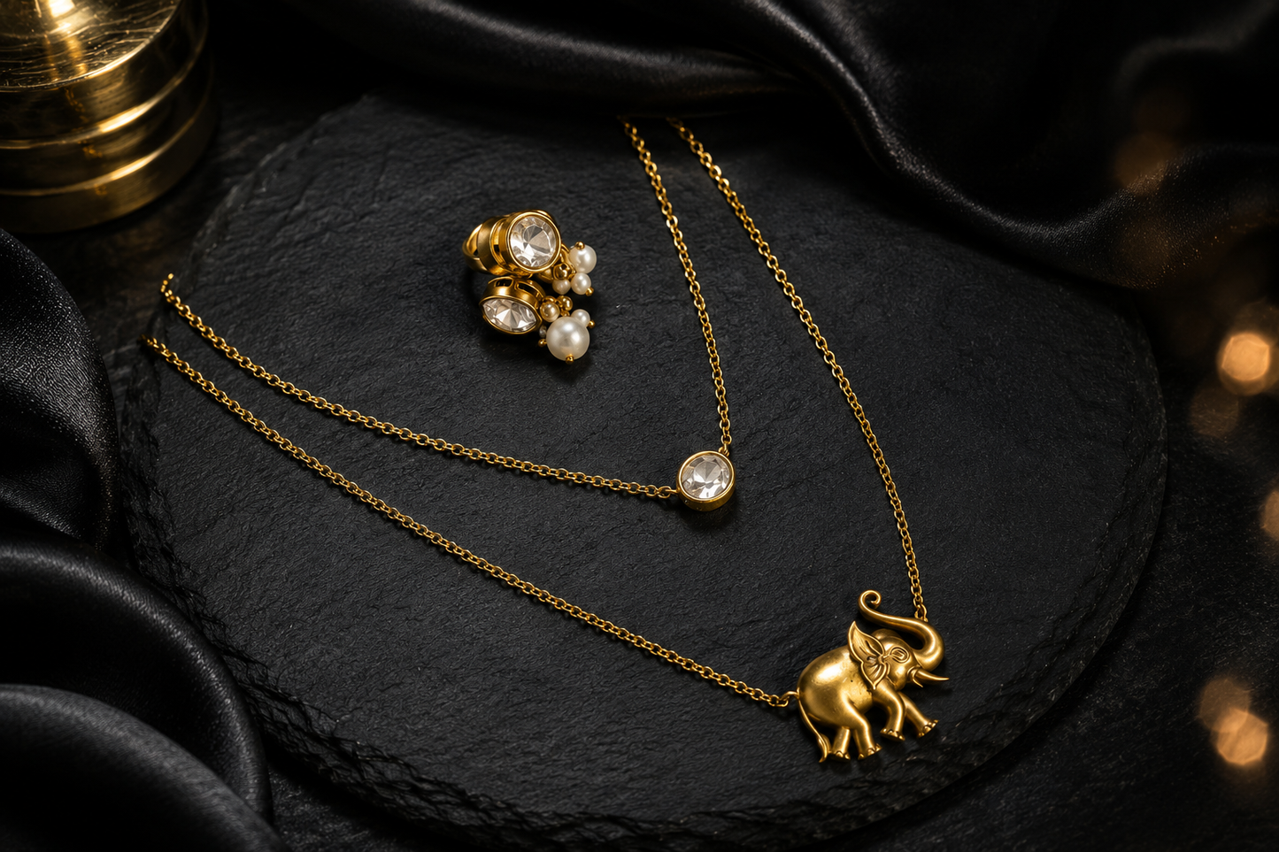 Kareena Designer Stacking Chain Necklace Set