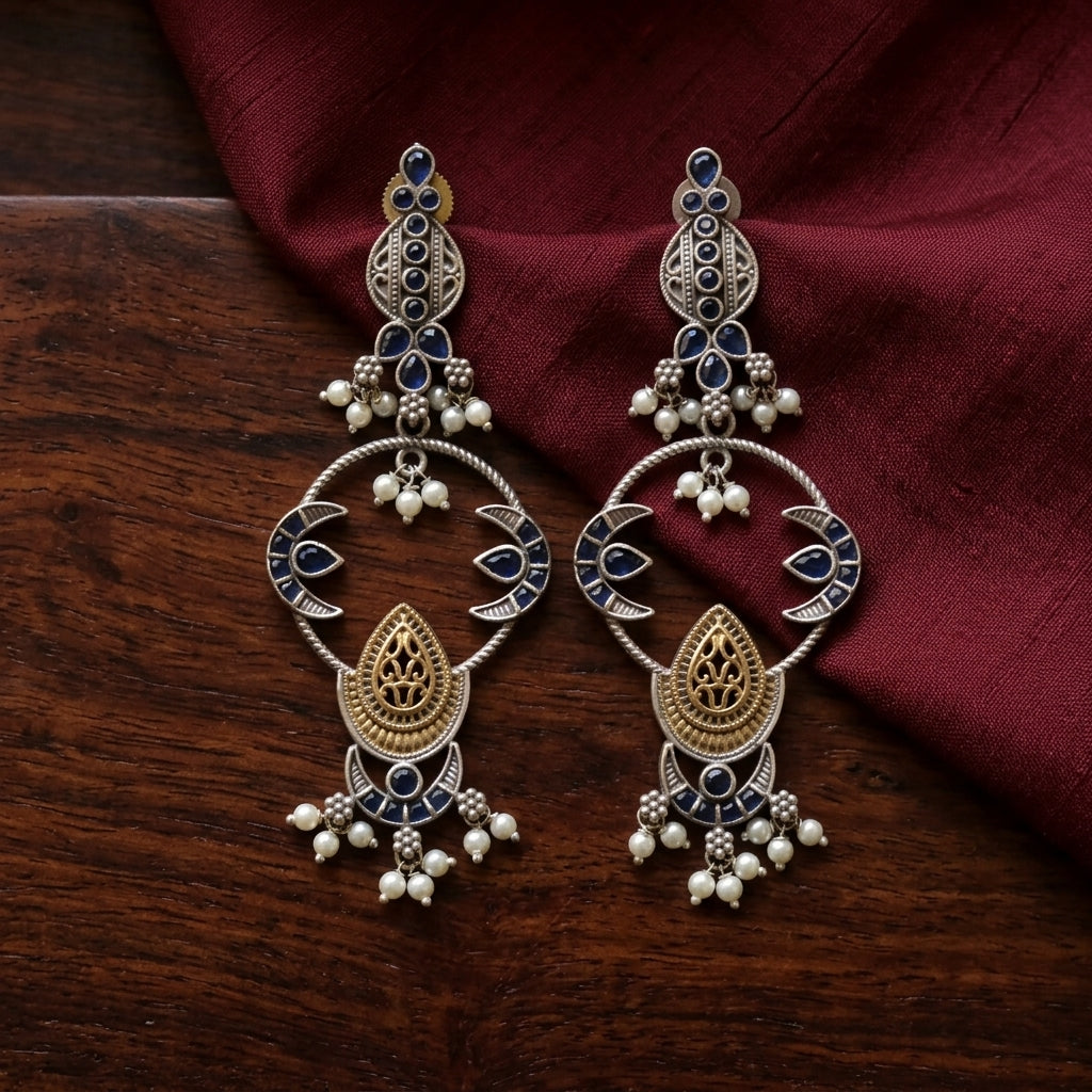 Chanda Dainty Chandbaali - Blue