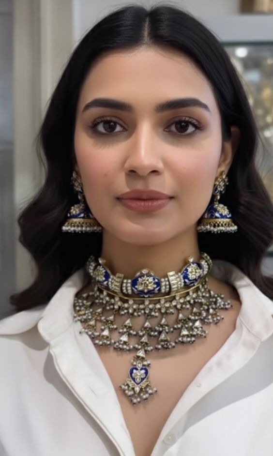 Ruhani Jadau Kundan Aad Necklace Set