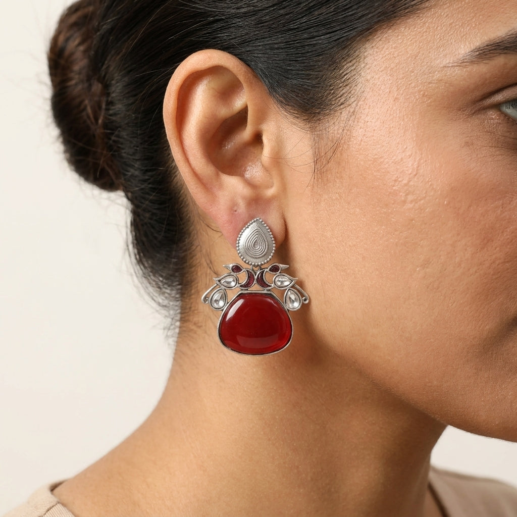 Tara Fusion Earrings - Ruby