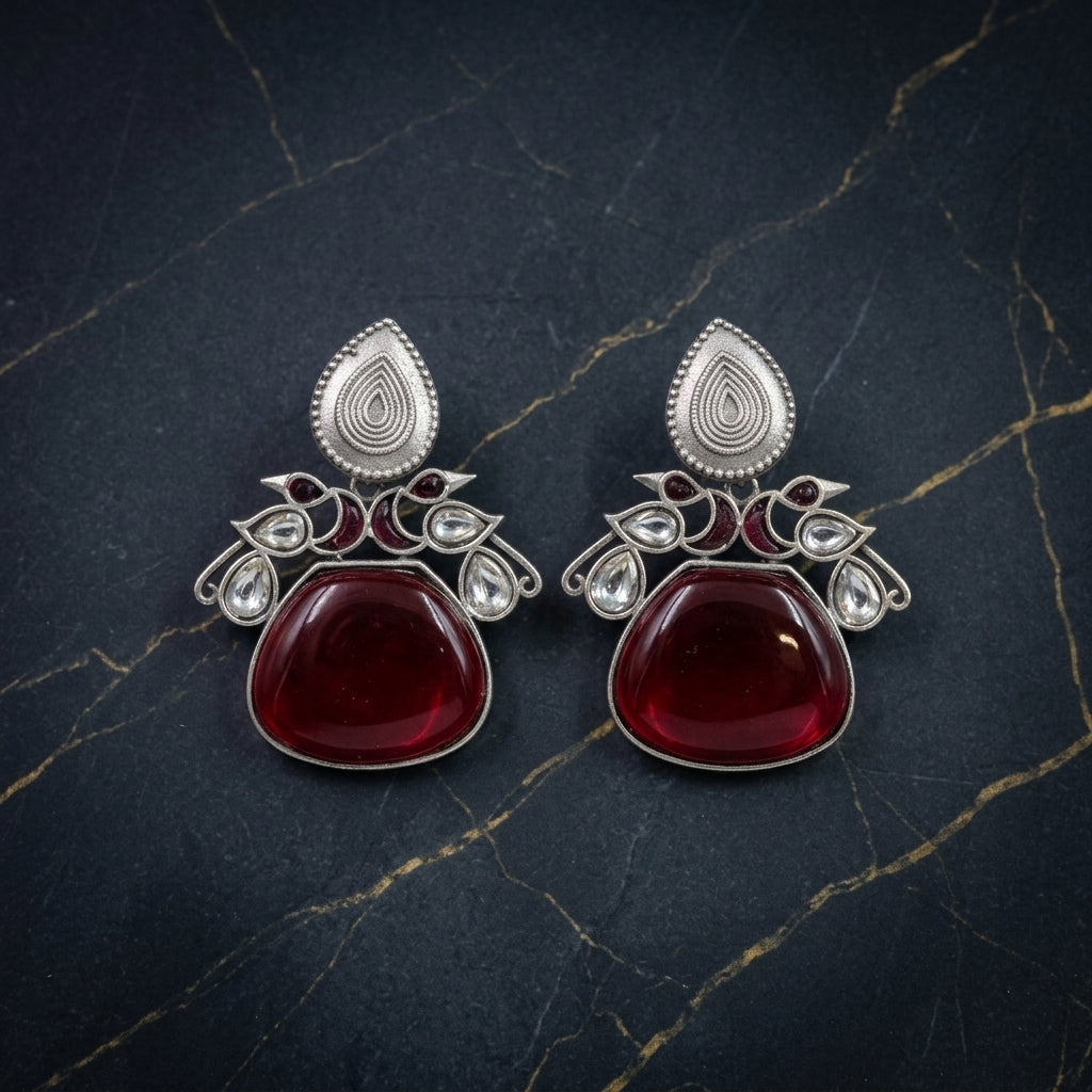Tara Fusion Earrings - Ruby