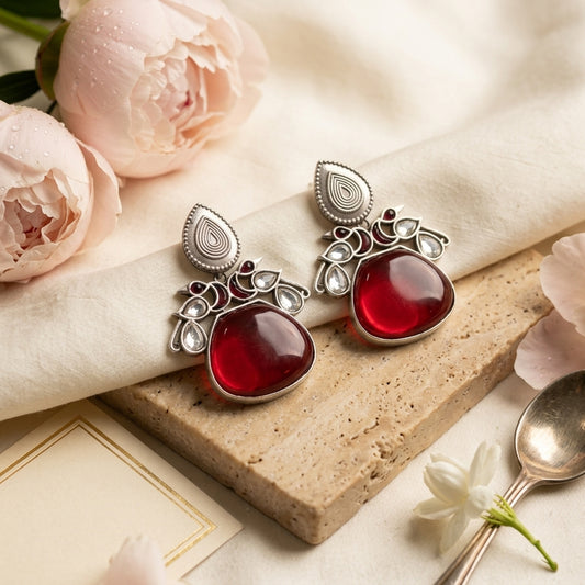 Tara Fusion Earrings - Ruby