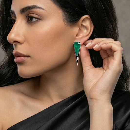 Roop Green Doublet Studs