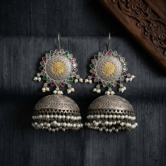 Fush Hook Dual Tone Earrings - Multi