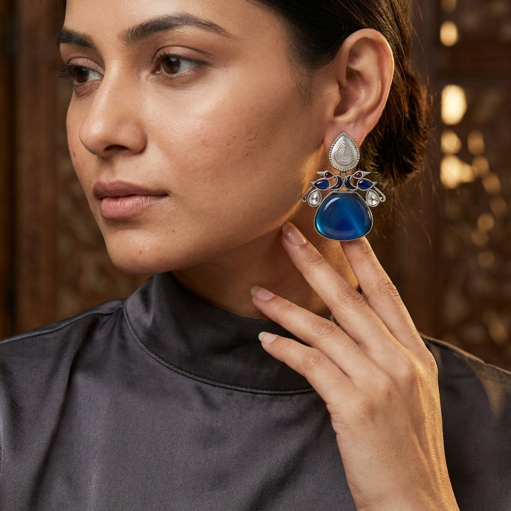 Tara Fusion Earrings - Blue