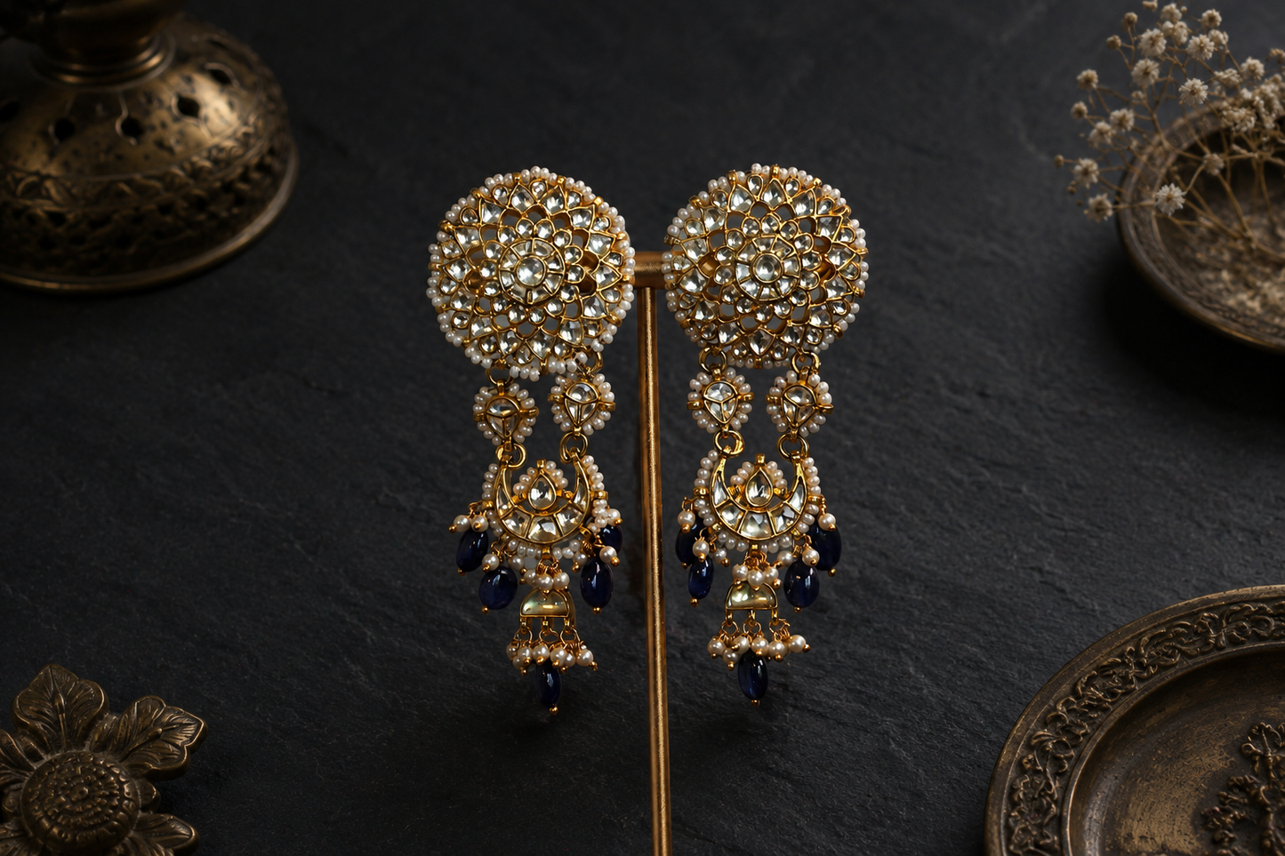 Naika Fine Pachi Kundan Earring