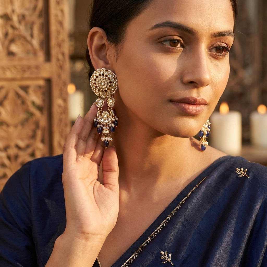Naika Fine Pachi Kundan Earring