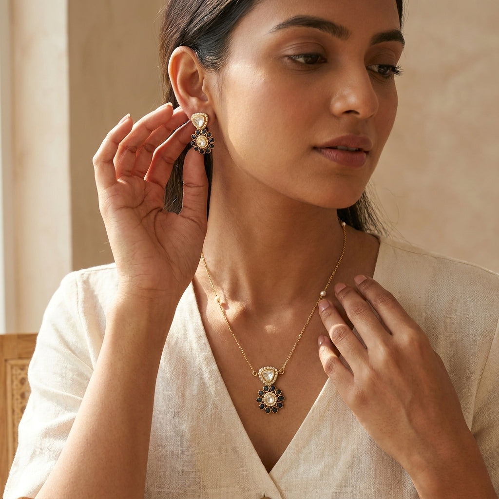 Polki & Kemp Pendant Set - Blue