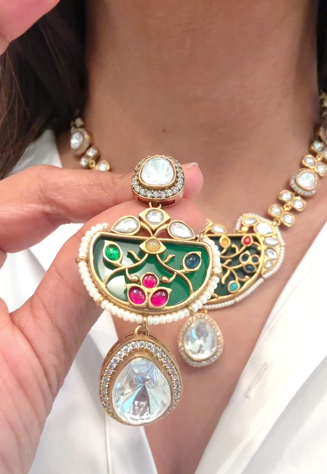 Premium Inlay Work & Uncut Kundan Set (ABJ-N101-40)
